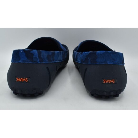 SWIMS Men Size 10 Luxe Navy Blue Camo Camouflage Driver Shoe Penny Loafers - Picture 7 of 11